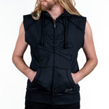 Artist Asylum Collection Hoodie Black Skull Sleeveless Hoodie