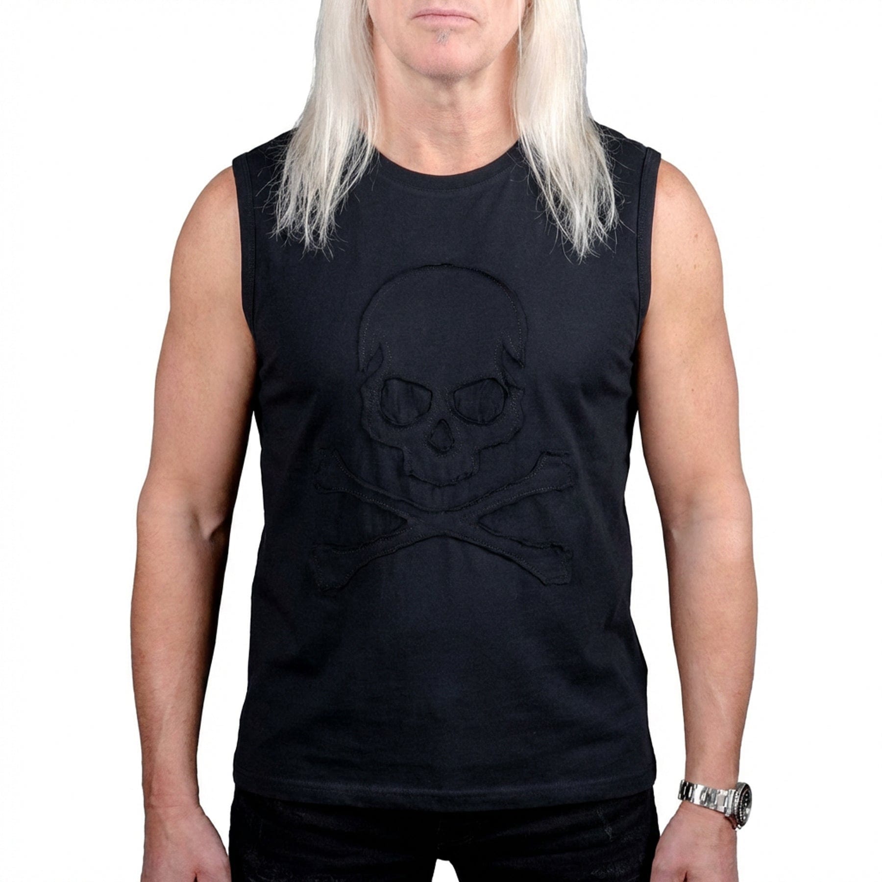 Artist Asylum Collection T-Shirt Black Skull Tee - Sleeveless