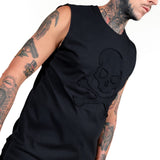 Artist Asylum Collection T-Shirt Black Skull Tee - Sleeveless