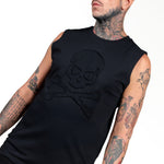Artist Asylum Collection T-Shirt Black Skull Tee - Sleeveless