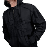 Artist Asylum Collection Hoodie Black Skull Zip Hoodie