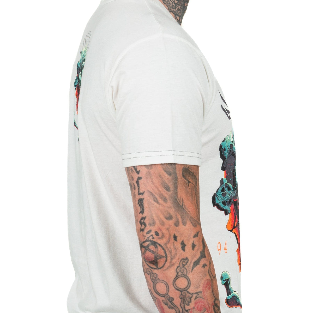 Wornstar Clothing Mens Skull T-Shirt Boneyard Mens Tee - Antique White