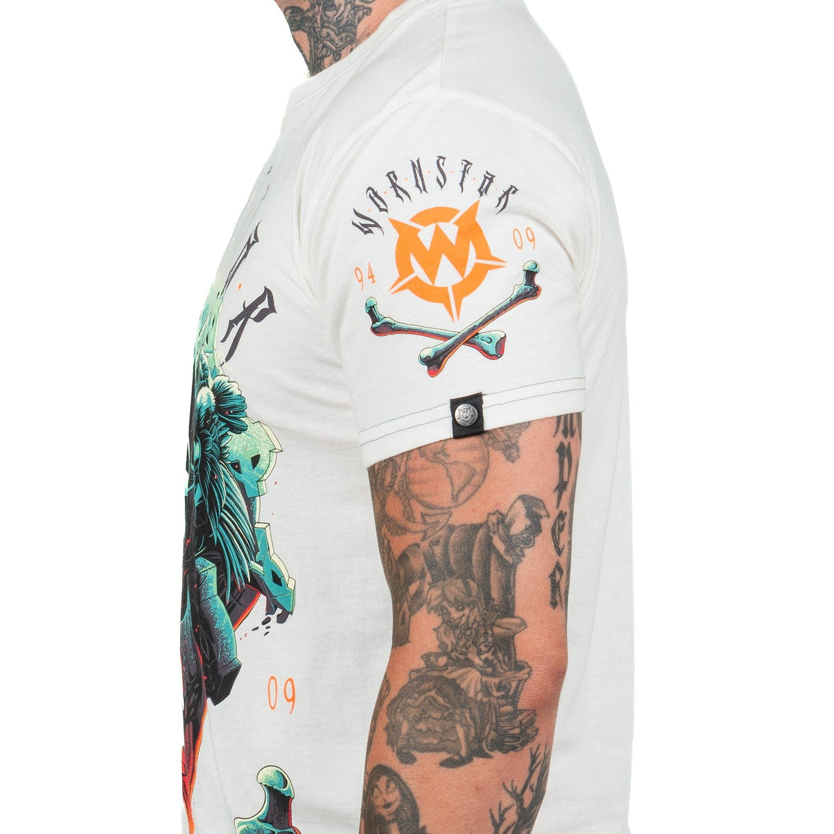 Wornstar Clothing Mens Skull T-Shirt Boneyard Mens Tee - Antique White