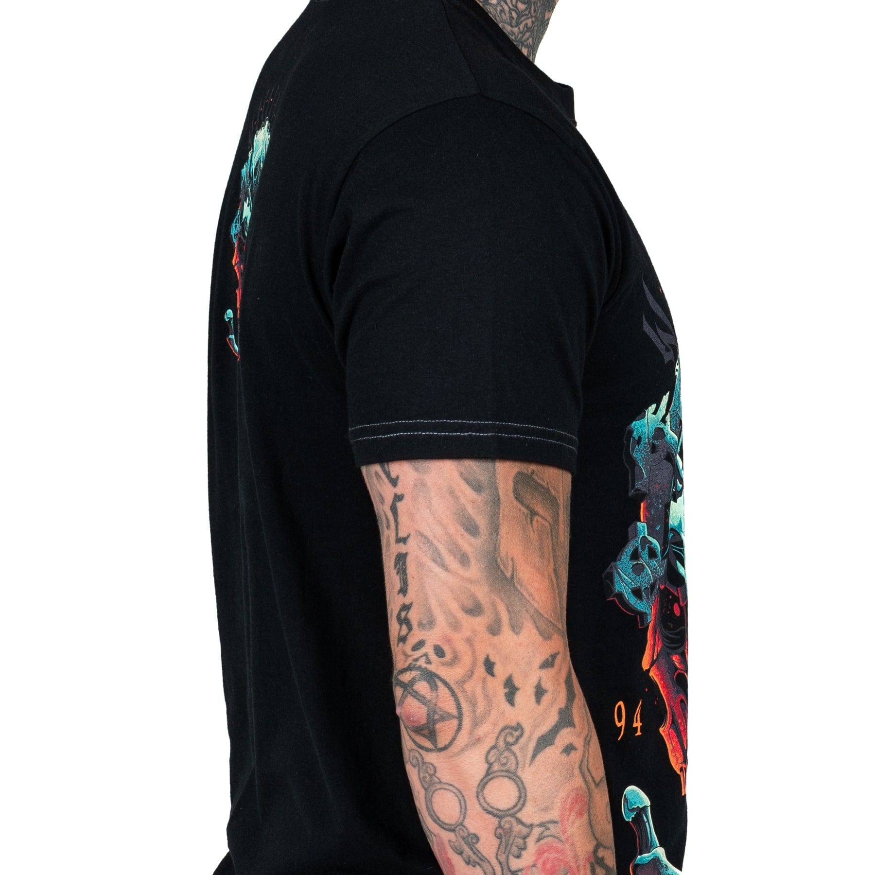 Wornstar Clothing Mens Skull T-Shirt Boneyard Mens Tee - Black