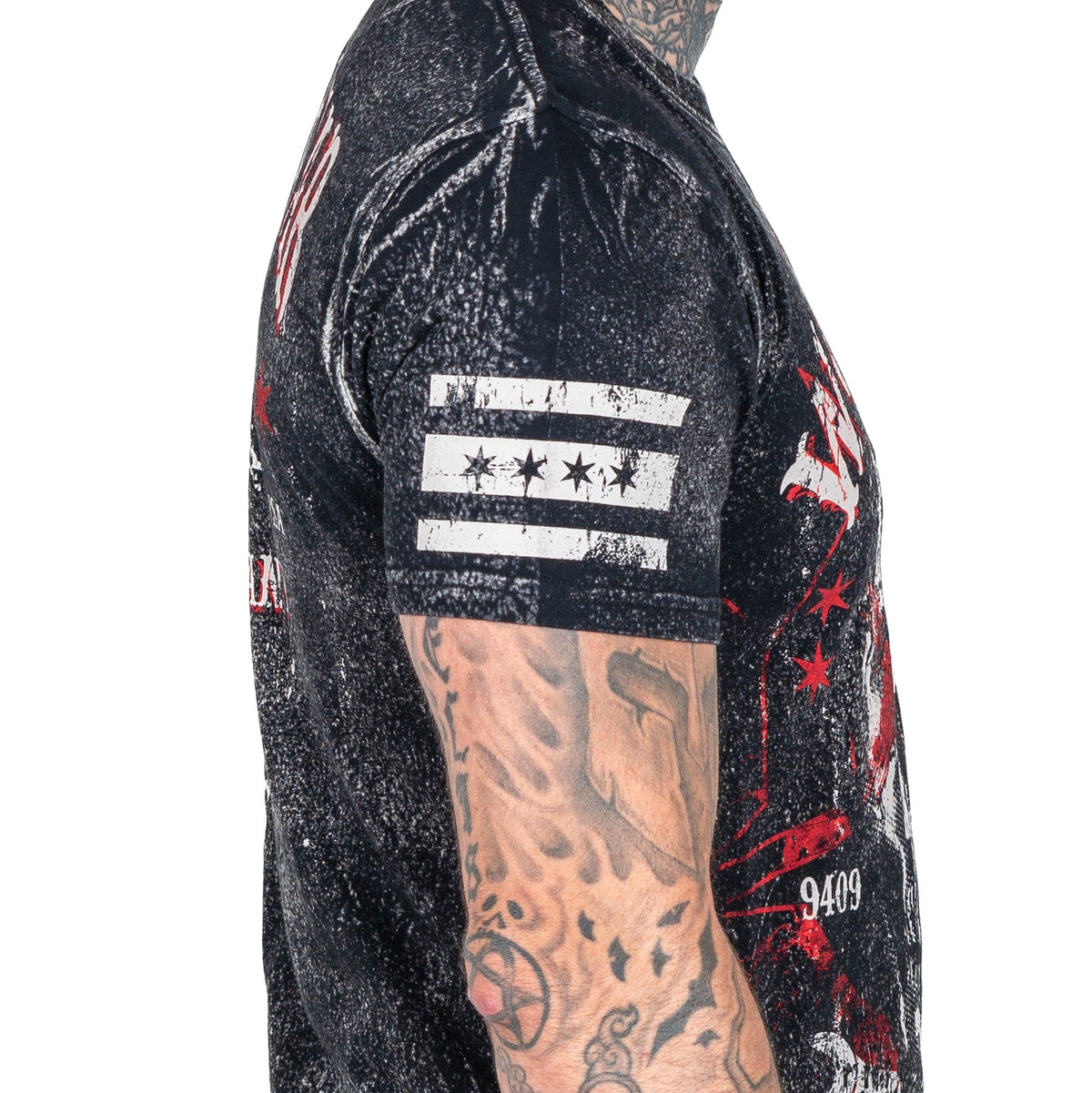 Wornstar Clothing Mens Skull T-Shirt Death Mechanic Mens Tee - Black