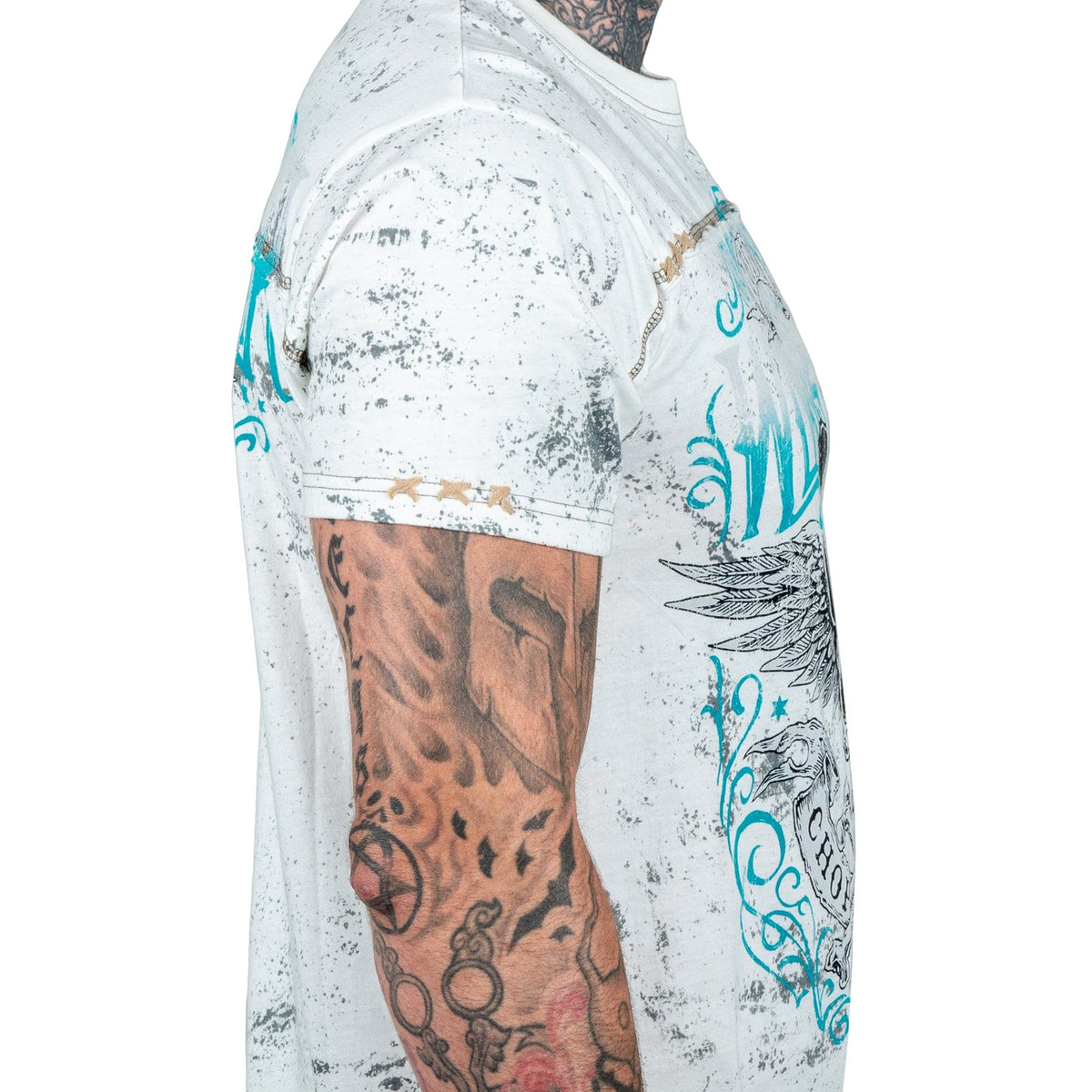 Wornstar Clothing Mens Skull T-Shirt Elegantly Wasted Mens Tee - Antique White