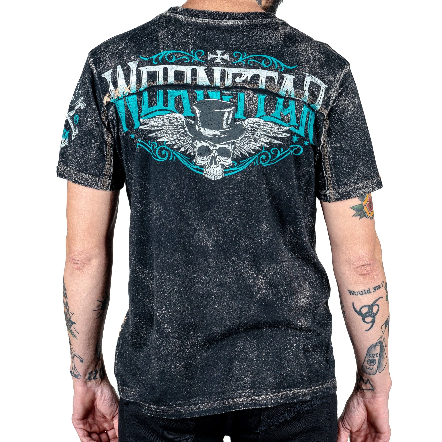 Wornstar Clothing Mens Skull T-Shirt Elegantly Wasted Mens Tee - Black