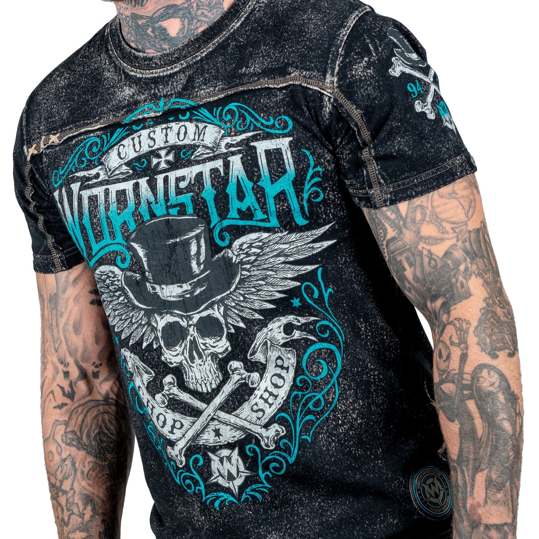 Wornstar Clothing Mens Skull T-Shirt Elegantly Wasted Mens Tee - Black