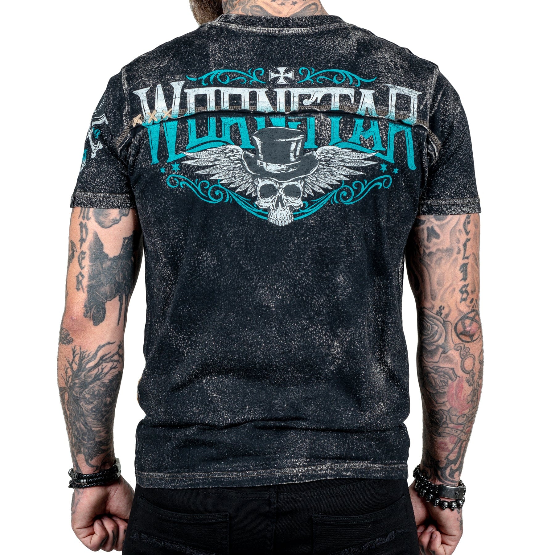 Wornstar Clothing Mens Skull T-Shirt Elegantly Wasted Mens Tee - Black