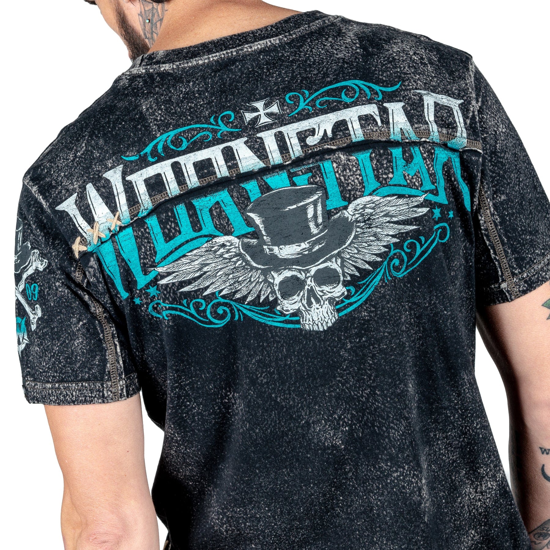 Wornstar Clothing Mens Skull T-Shirt Elegantly Wasted Mens Tee - Black