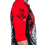 Wornstar Clothing Mens Tee. Live Life Loud Raglan T-Shirt - Red/Black