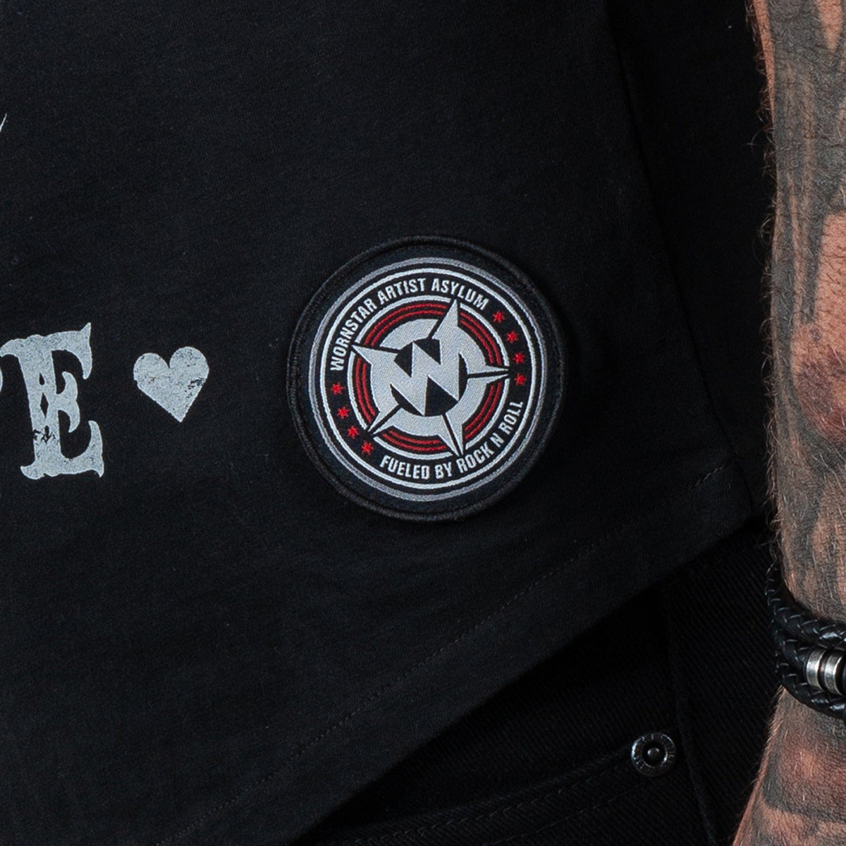 Wornstar Clothing Mens Tee. Live Life Loud Raglan T-Shirt - Red/Black