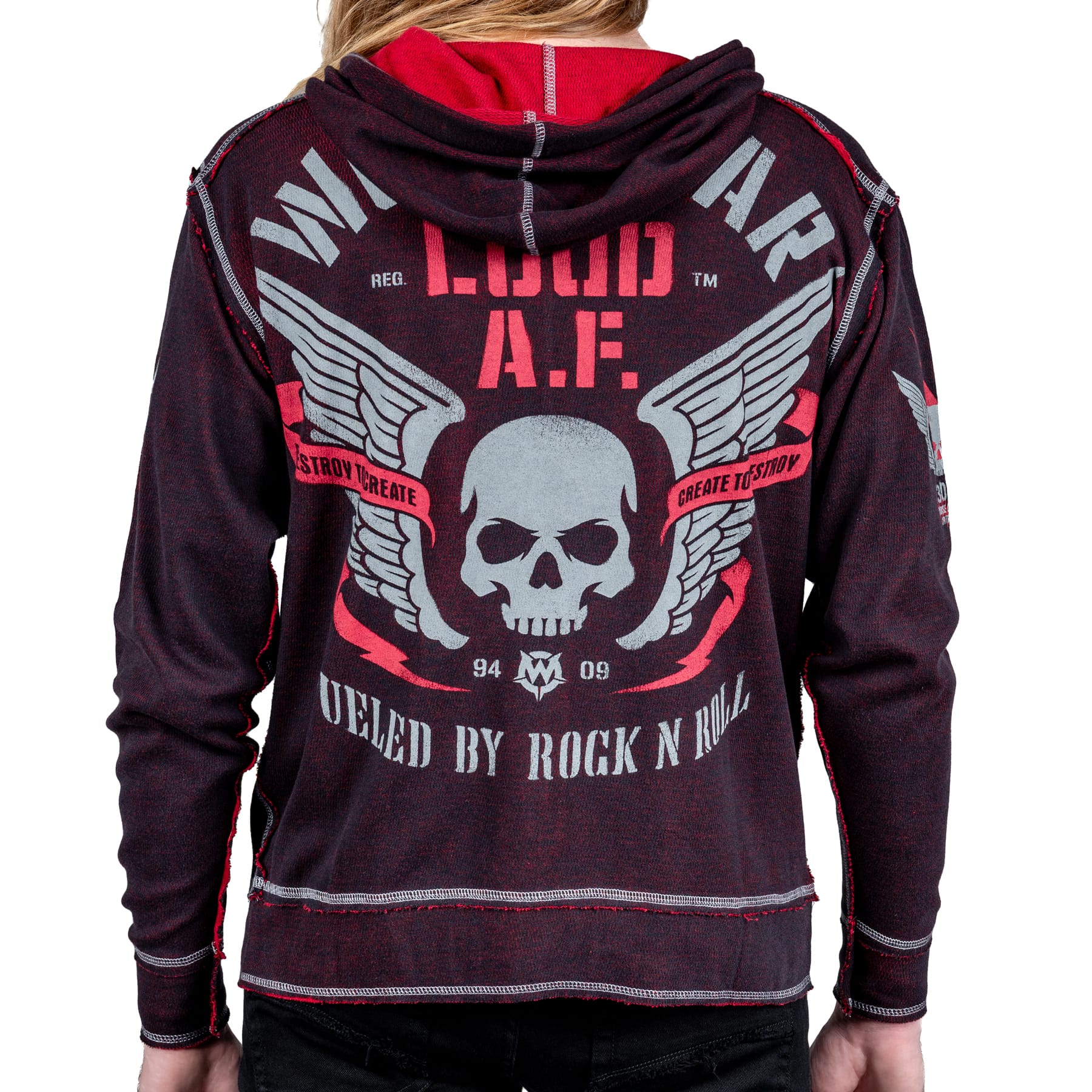 Artist Asylum Collection Hoodie Loud AF Hoodie - Black/Red