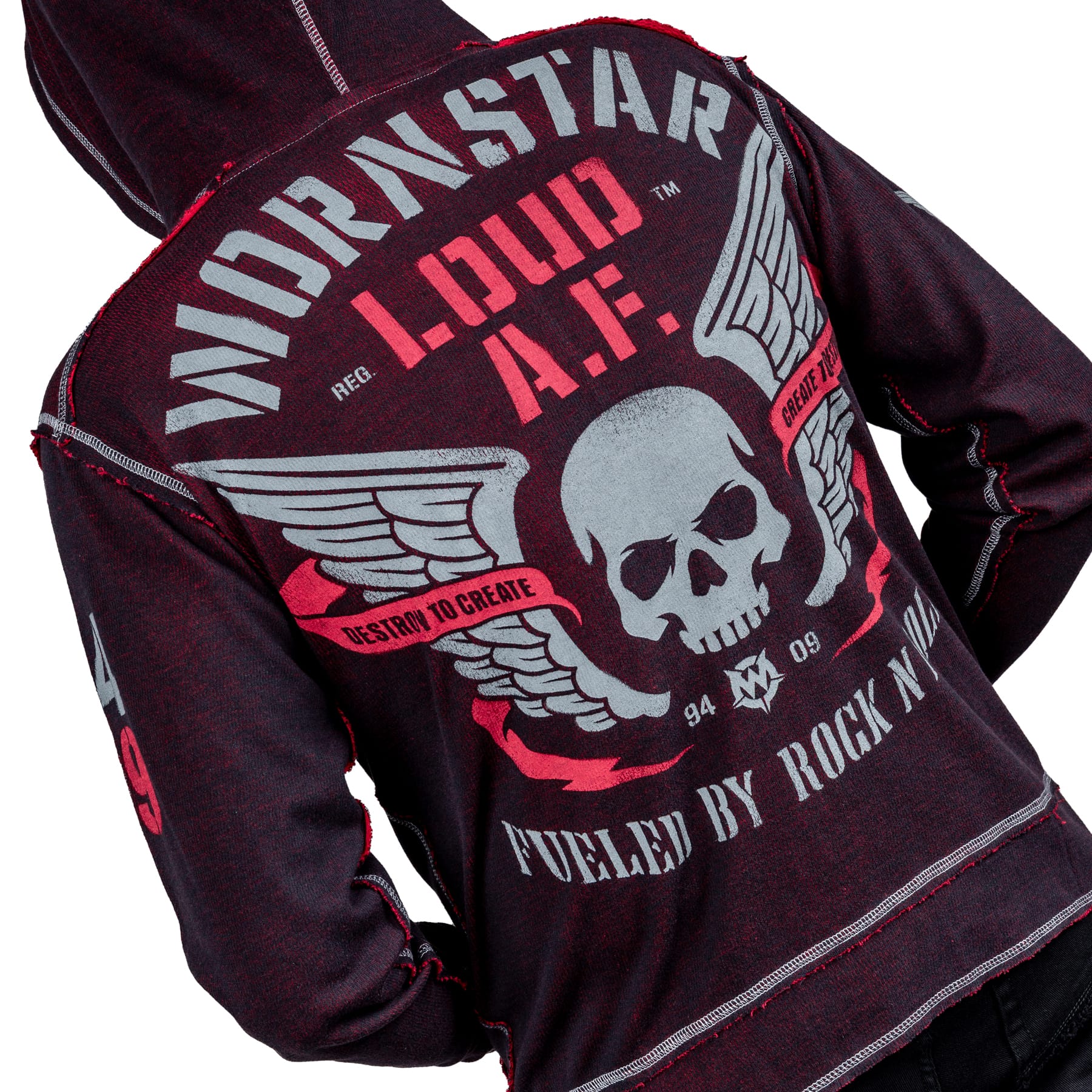 Artist Asylum Collection Hoodie Loud AF Hoodie - Black/Red