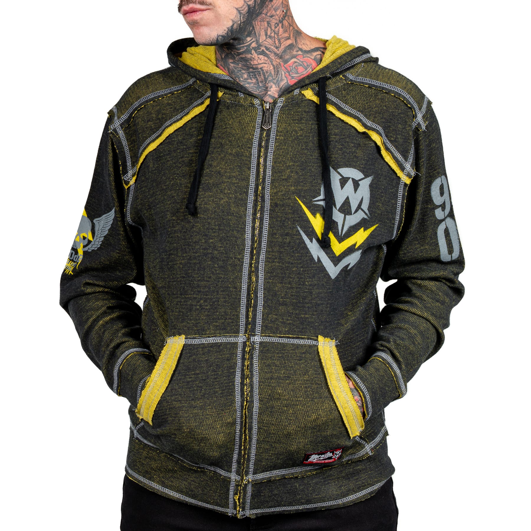 Artist Asylum Collection Hoodie Loud AF Hoodie - Black/Yellow