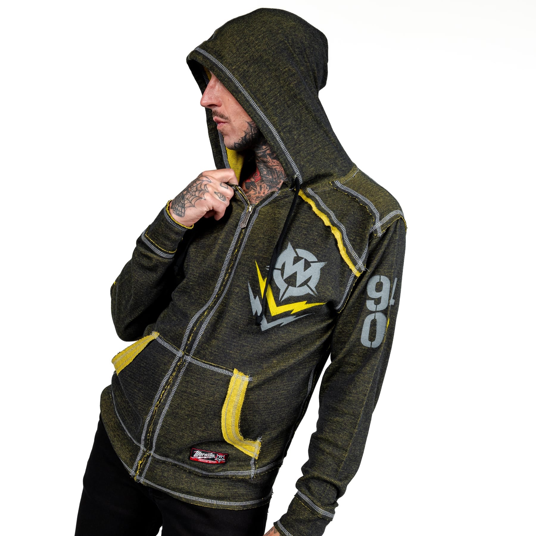 Artist Asylum Collection Hoodie Loud AF Hoodie - Black/Yellow