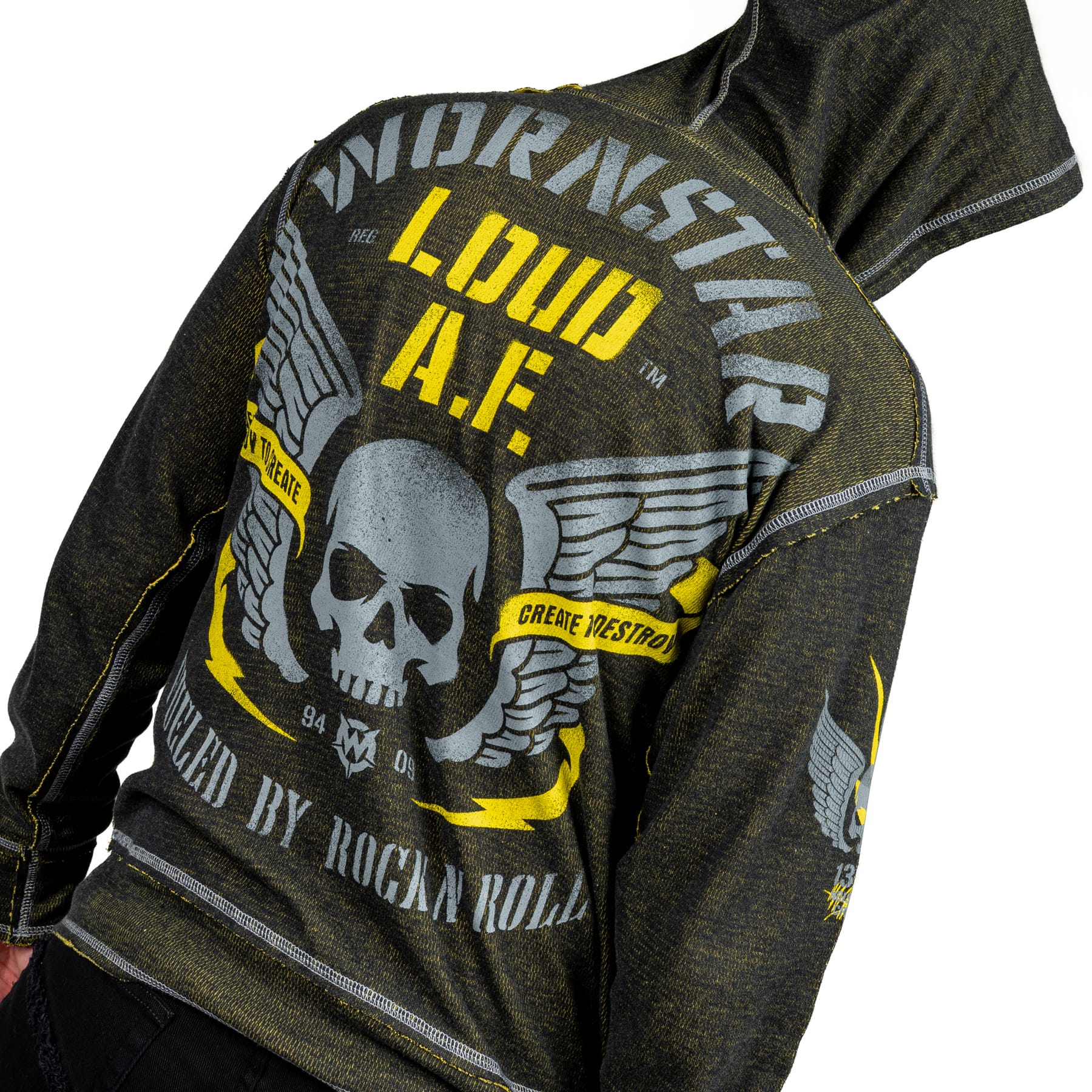 Artist Asylum Collection Hoodie Loud AF Hoodie - Black/Yellow