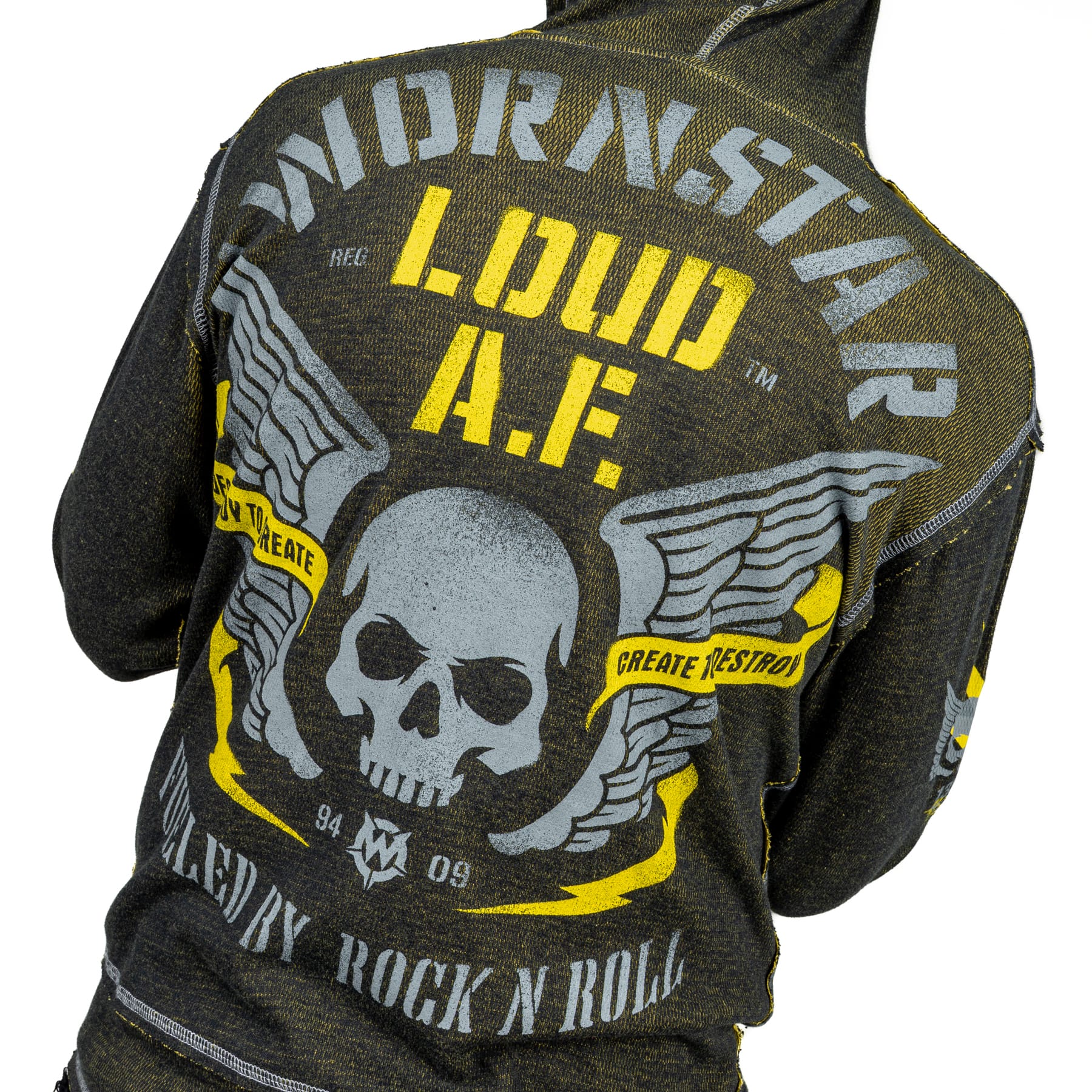 Artist Asylum Collection Hoodie Loud AF Hoodie - Black/Yellow