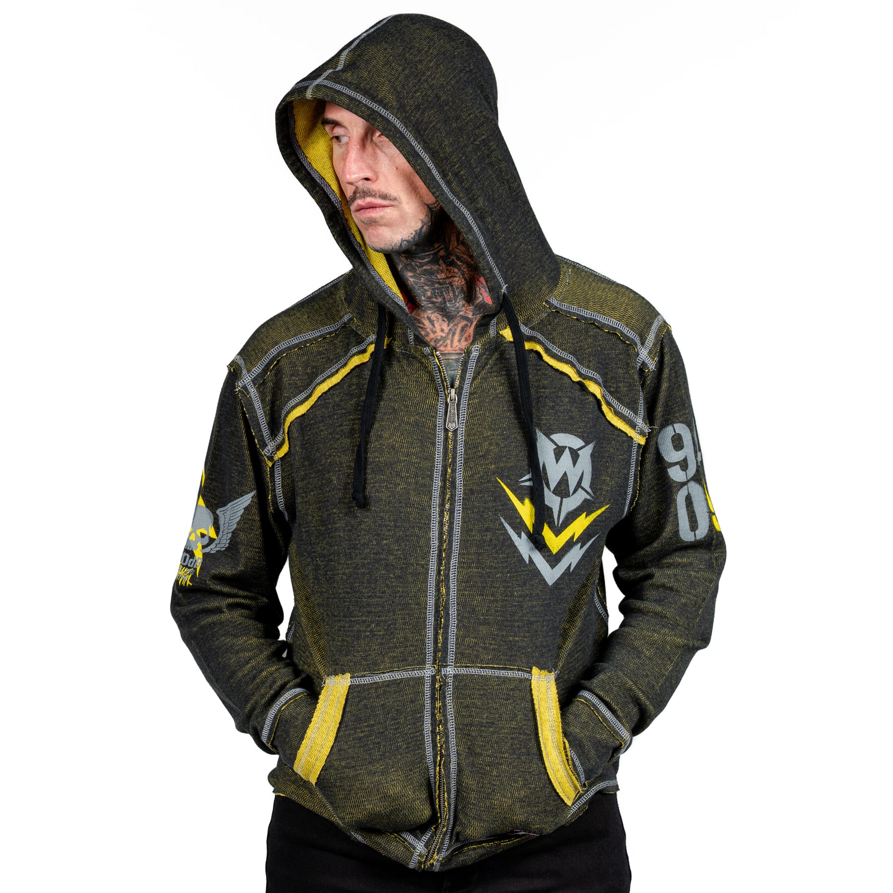 Artist Asylum Collection Hoodie Loud AF Hoodie - Black/Yellow