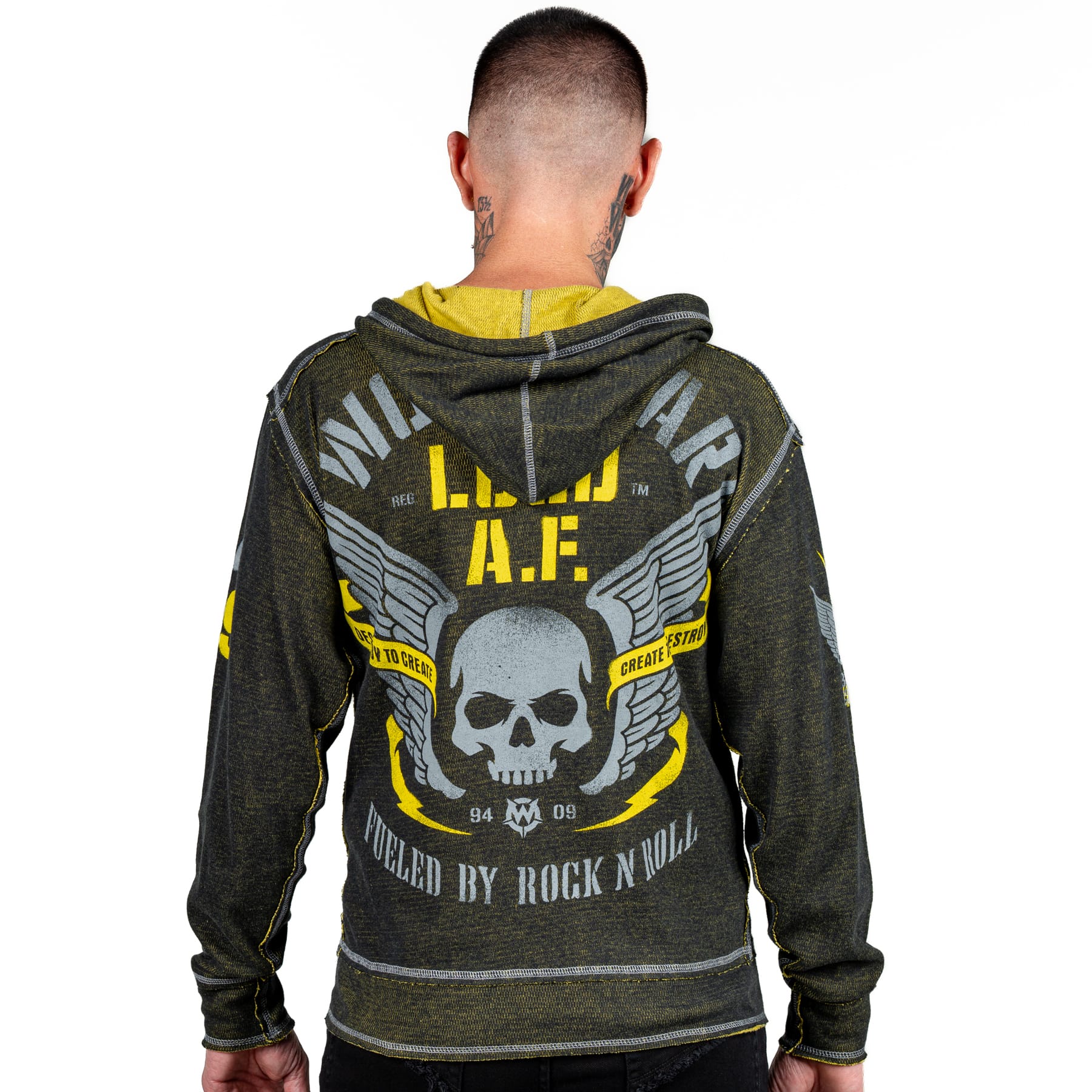 Artist Asylum Collection Hoodie Loud AF Hoodie - Black/Yellow