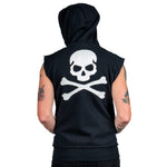 Artist Asylum Collection Hoodie White Skull Hoodie - Sleeveless