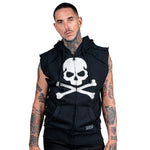 Artist Asylum Collection Hoodie White Skull Hoodie - Sleeveless