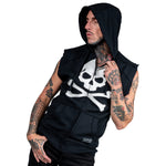 Artist Asylum Collection Hoodie White Skull Hoodie - Sleeveless