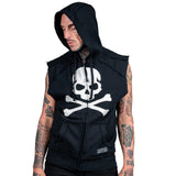 Artist Asylum Collection Hoodie White Skull Hoodie - Sleeveless