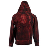 Custom Chop Shop Jacket Black Skull Zip Hoodie - Cherry Bomb Alloy Wash