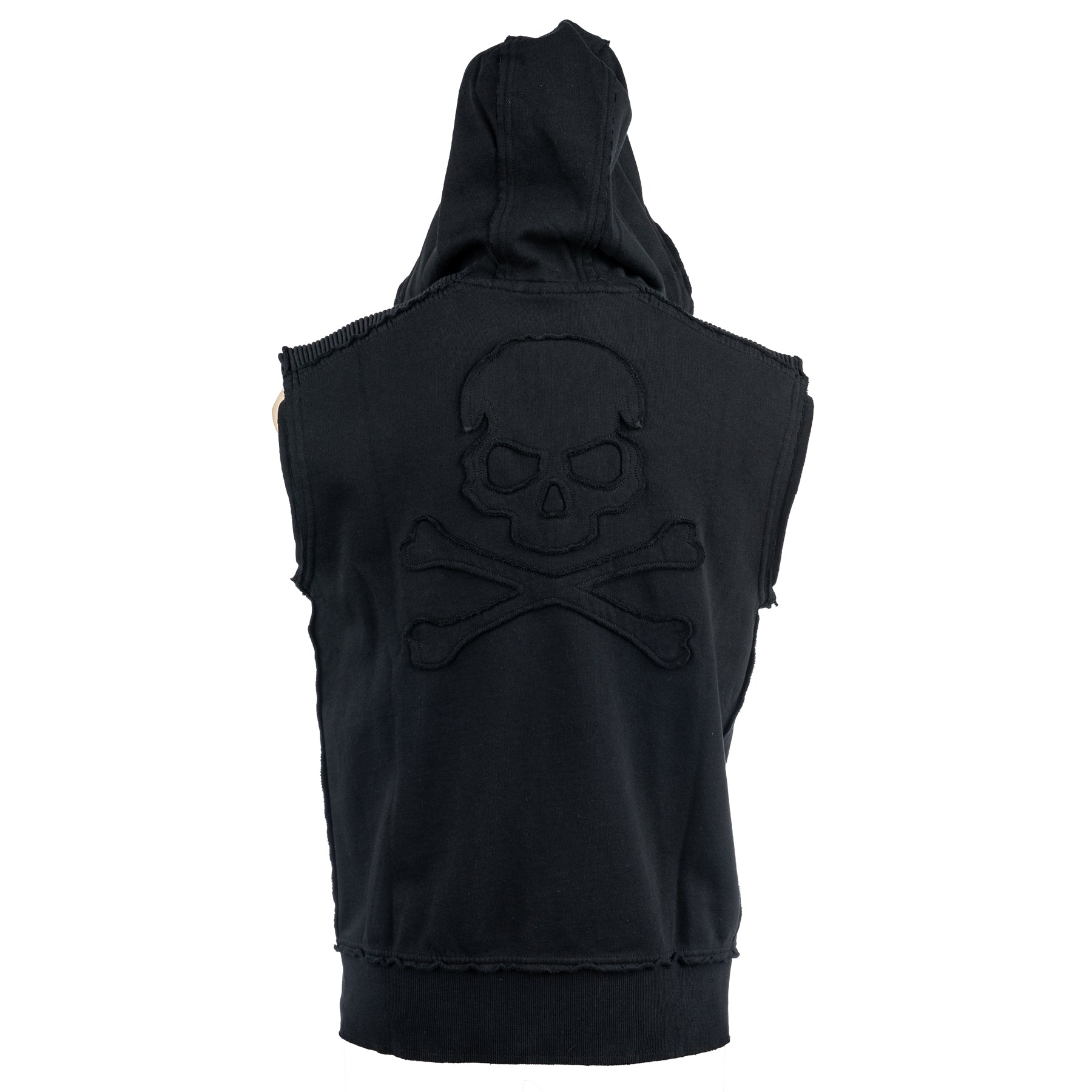 Custom Chop Shop Jacket Black Skull Zip Hoodie - Sleeveless