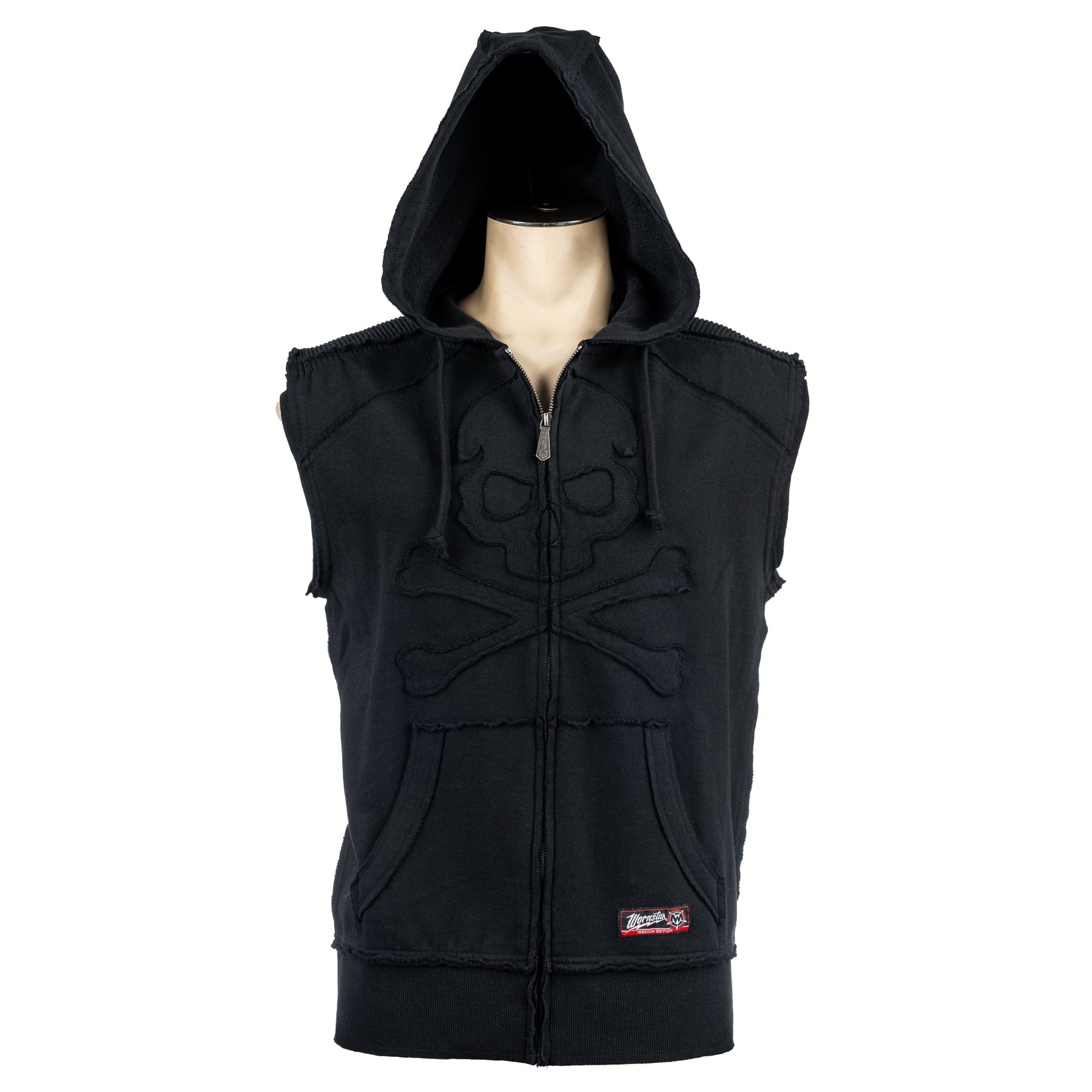 Custom Chop Shop Jacket Black Skull Zip Hoodie - Sleeveless