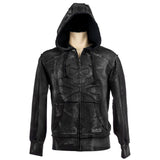 Custom Chop Shop Jacket Black Skull Zip Hoodie - Smoke Wash