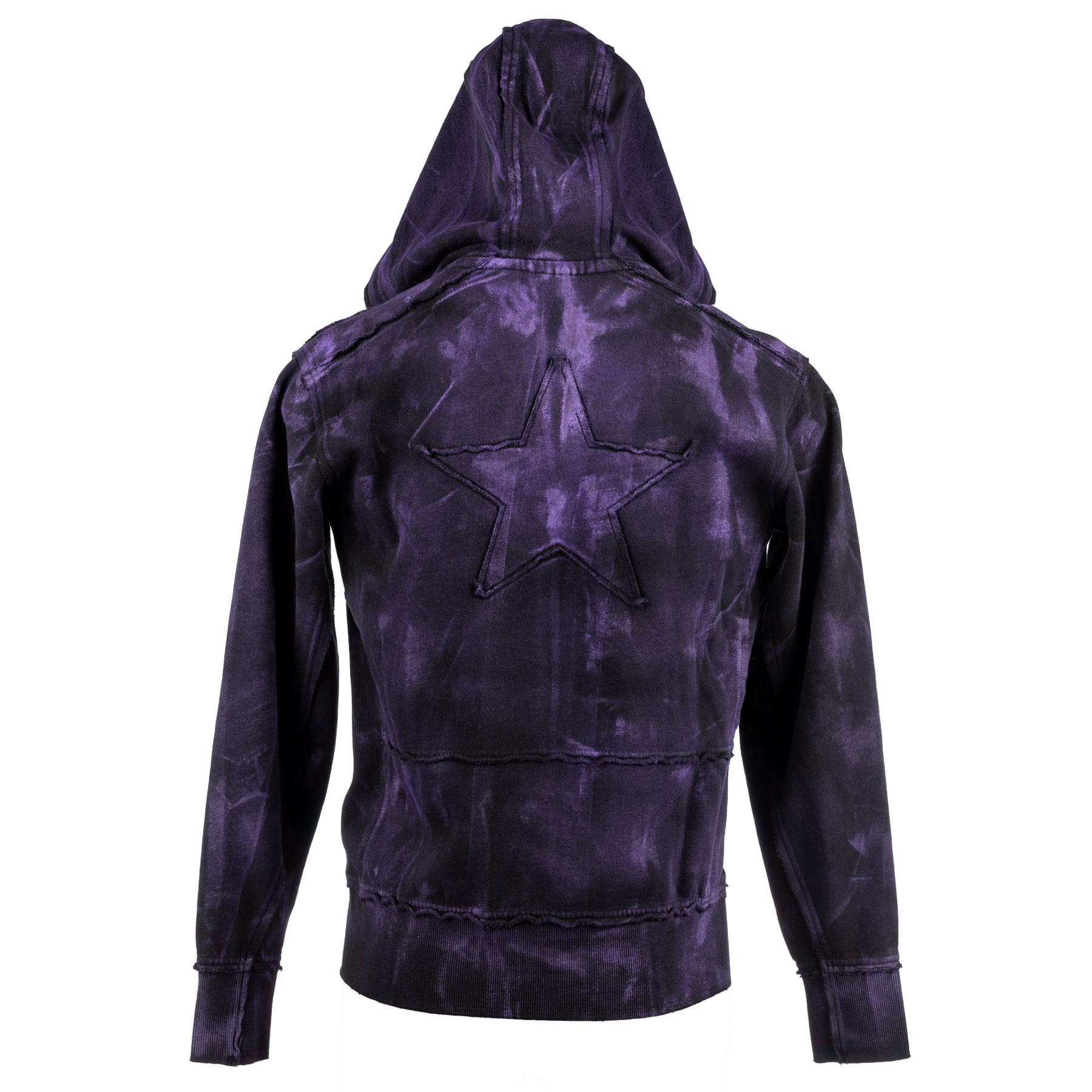 Custom Chop Shop Hoodie Black Star Zip Hoodie - Purple Haze Alloy Wash