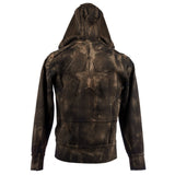 Custom Chop Shop Hoodie Black Star Zip Hoodie - Raw Umber Alloy Wash