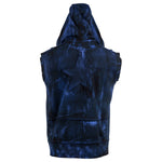 Custom Chop Shop Jacket Black Star Zip Hoodie - Sleeveless Cobalt