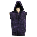 Custom Chop Shop Jacket Black Star Zip Hoodie - Sleeveless Purple Haze