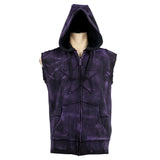 Custom Chop Shop Jacket Black Star Zip Hoodie - Sleeveless Purple Haze