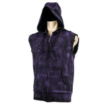Custom Chop Shop Jacket Black Star Zip Hoodie - Sleeveless Purple Haze