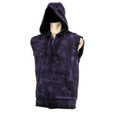 Custom Chop Shop Jacket Black Star Zip Hoodie - Sleeveless Purple Haze