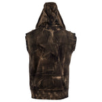 Custom Chop Shop Jacket Black Star Zip Hoodie - Sleeveless Raw Umber