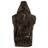 Custom Chop Shop Jacket Black Star Zip Hoodie - Sleeveless Raw Umber