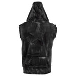 Custom Chop Shop Jacket Black Star Zip Hoodie - Sleeveless Smoke Wash