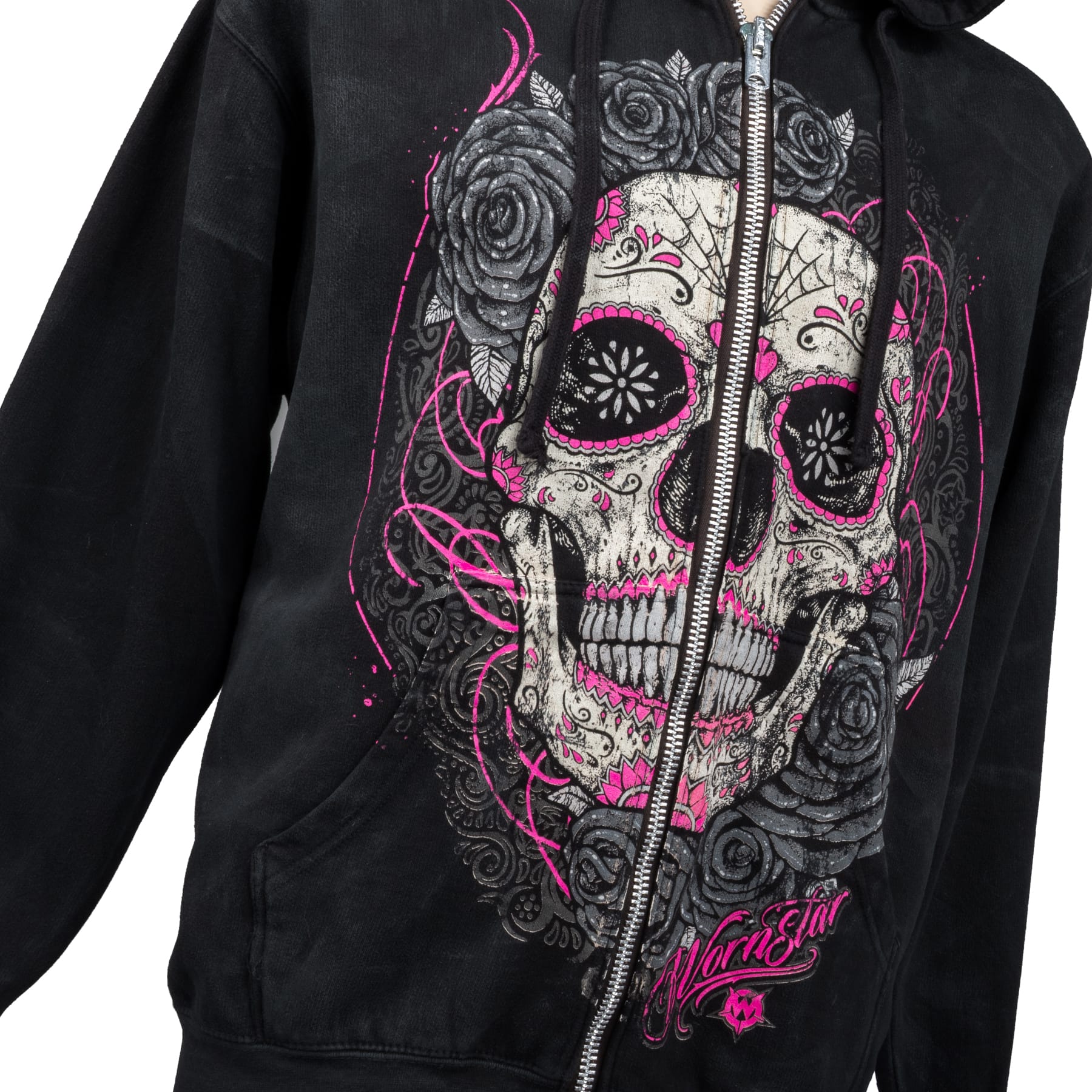 Custom Chop Shop Jacket Custom Zip Hoodie - Calavera - Vintage Wash