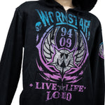 Custom Chop Shop Jacket Custom Zip Hoodie - Live Life Loud - Vintage Wash