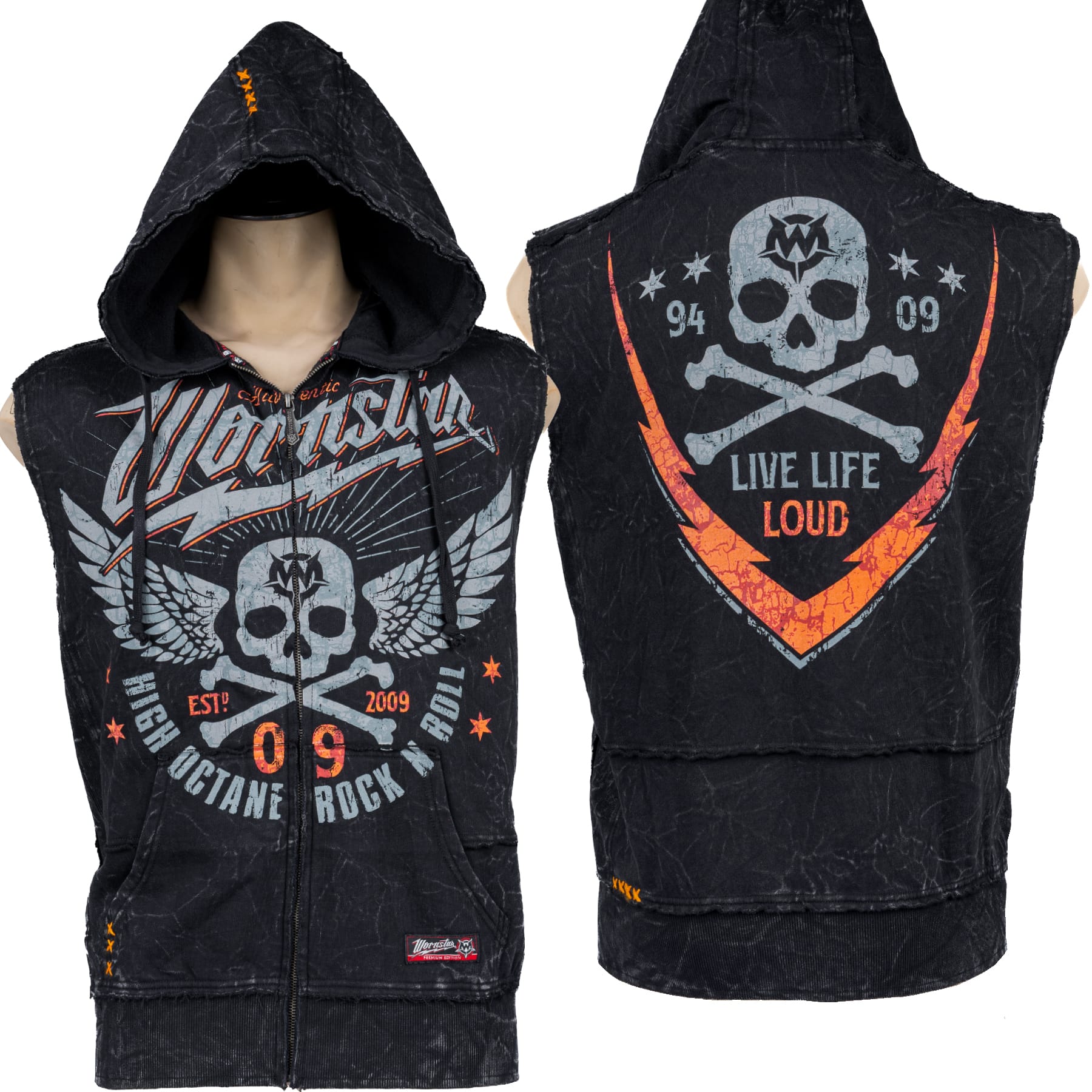Custom Chop Shop Jacket Custom Zip Hoodie - Sleeveless High Octane Hoodie