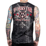 Wornstar Clothing Mens Skull T-Shirt Death Mechanic Mens Tee - Sleeveless