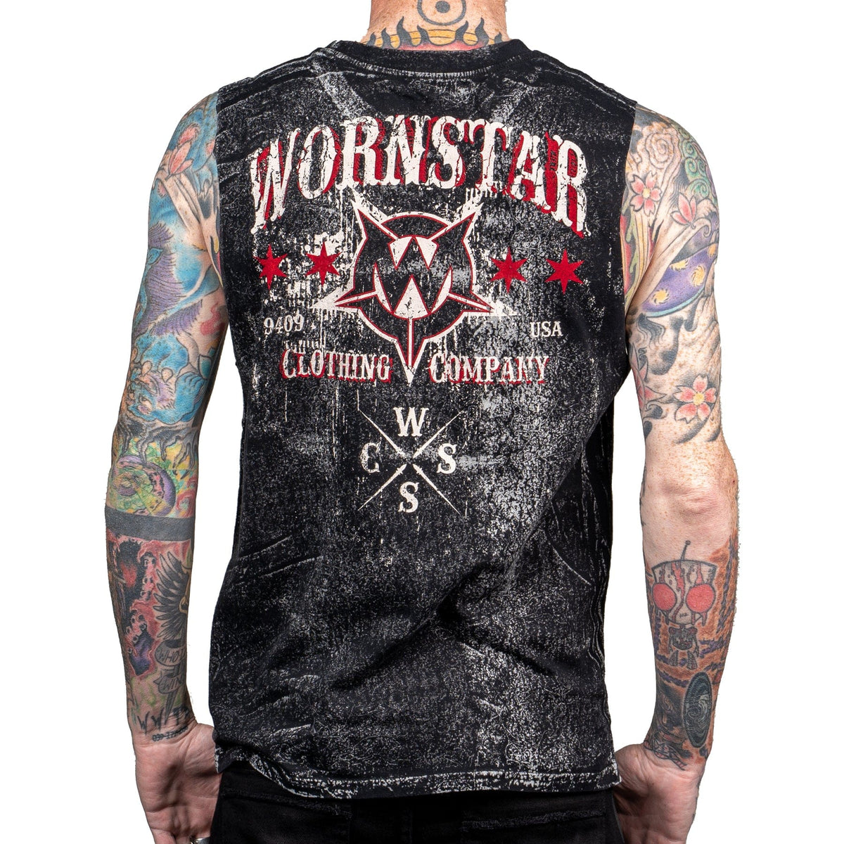 Wornstar Clothing Mens Skull T-Shirt Death Mechanic Mens Tee - Sleeveless