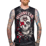 Wornstar Clothing Mens Skull T-Shirt Death Mechanic Mens Tee - Sleeveless