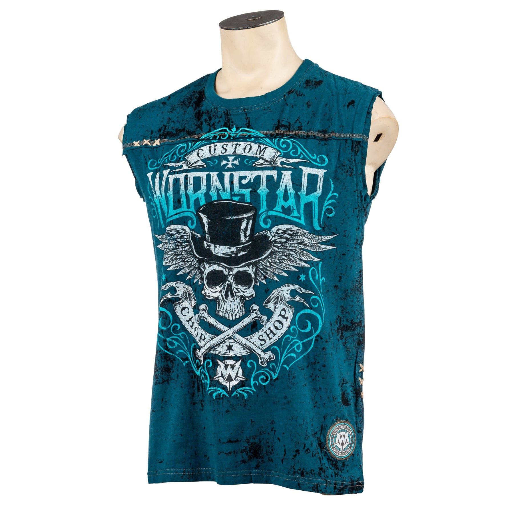 Custom Chop Shop T-Shirt Elegantly Wasted Teal Custom Tee - Sleeveless