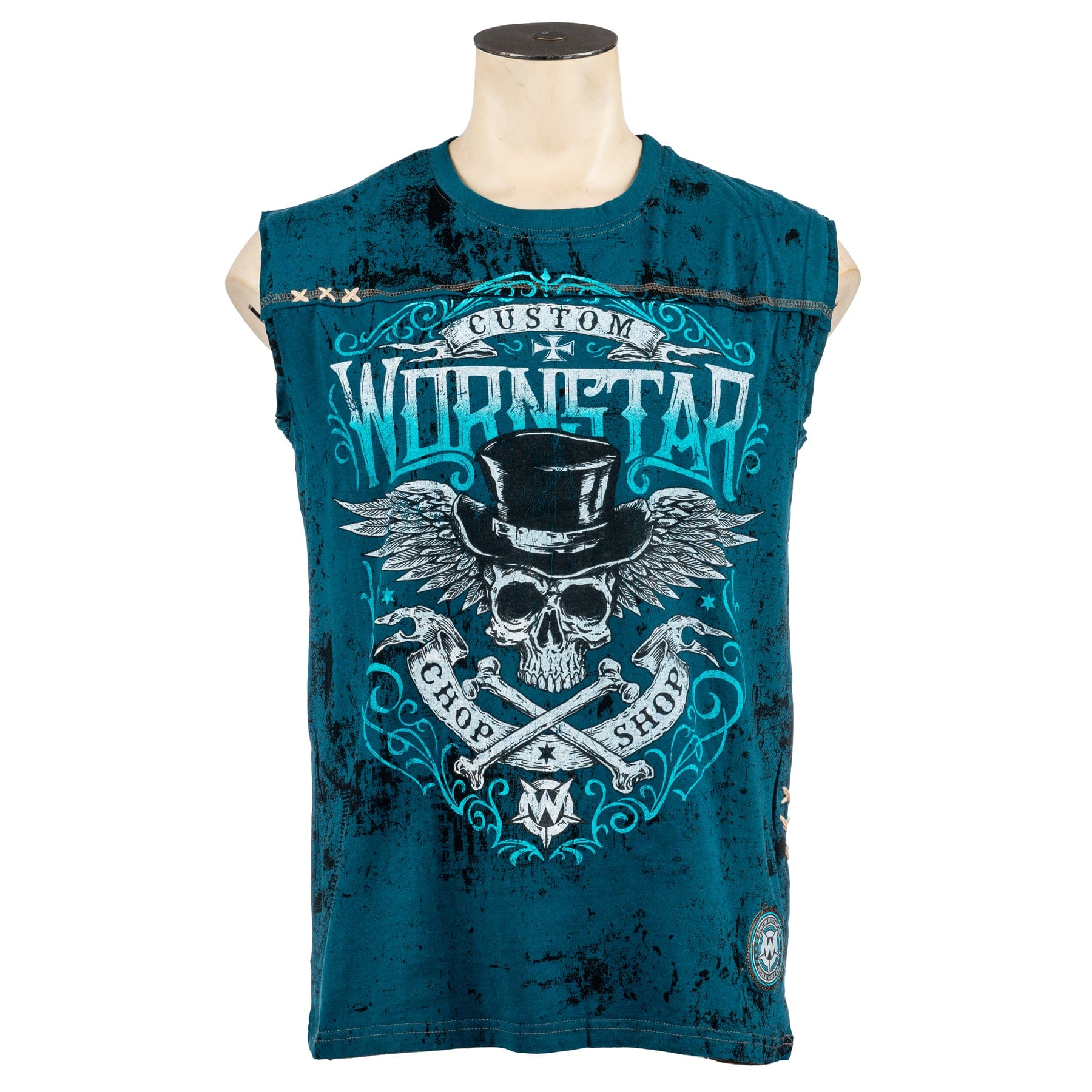 Custom Chop Shop T-Shirt Elegantly Wasted Teal Custom Tee - Sleeveless